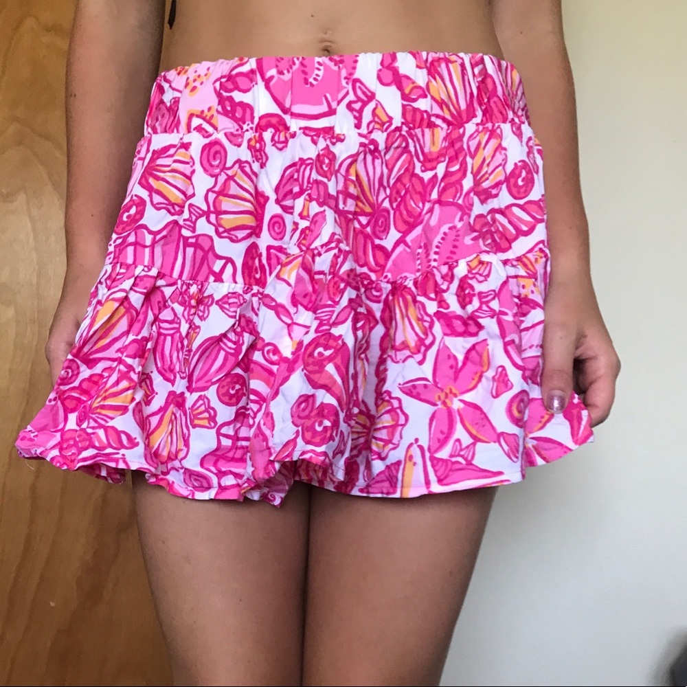 Lilly Pulitzer Pink Printed Mini Skirt Size XS